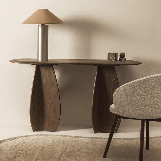 Konzola/pisalna miza Noku 150 cm, temni oreh