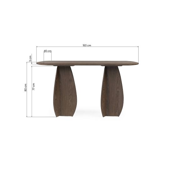 Konzola/pisalna miza Noku 150 cm, temni oreh