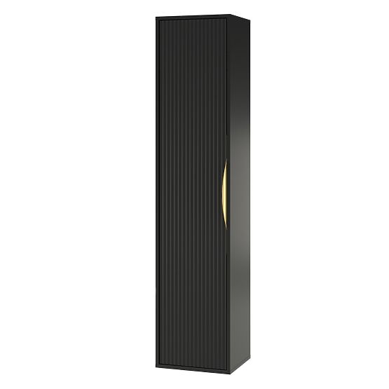 Kopalniška omarica Avila, rebrasta, z zlato ročico, črna