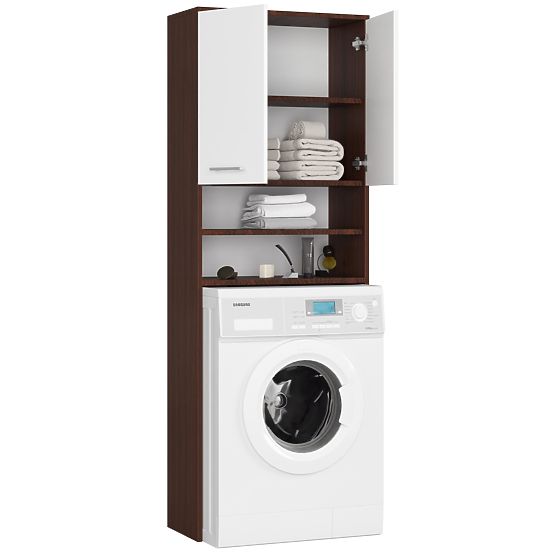 KOPALNIŠKA OMARICA FIN NAD PRALNI STROJ WENGE / BELA