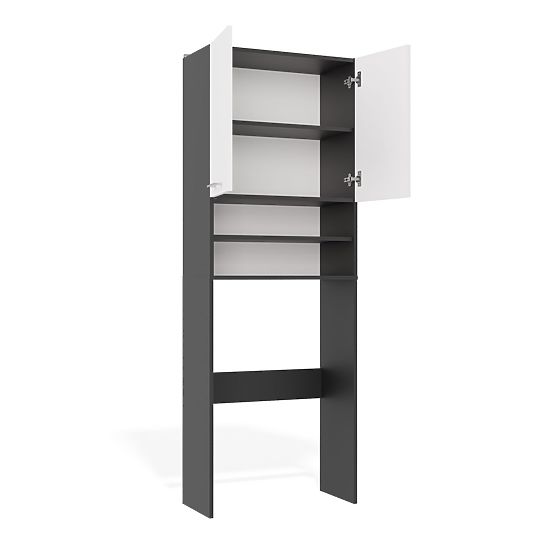 Kopalniška omarica nad pralni stroj POLA DK ANTRACIT BELA Regal Stolpec 180X64X30