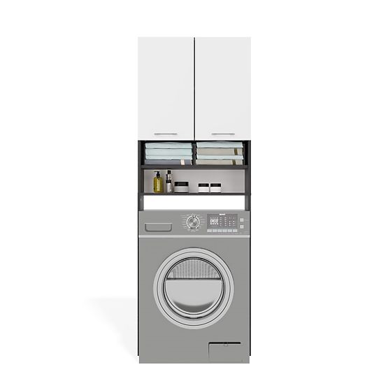 Kopalniška omarica nad pralni stroj POLA DK ANTRACIT BELA Regal Stolpec 180X64X30