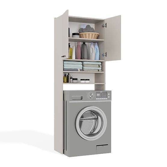 Kopalniška omarica nad pralni stroj POLA DK KAŠMIR BEŽ Regál Stolpec 180X64X30