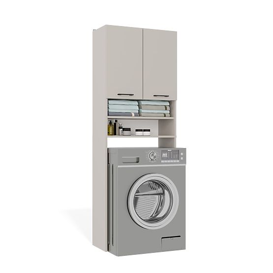 Kopalniška omarica nad pralni stroj POLA DK KAŠMIR BEŽ Regál Stolpec 180X64X30