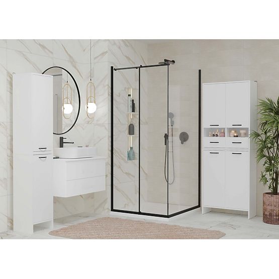 Kopalniška omarica NINA 1K BELA 1 Košara za perilo Regal Stolpec za kopalnico