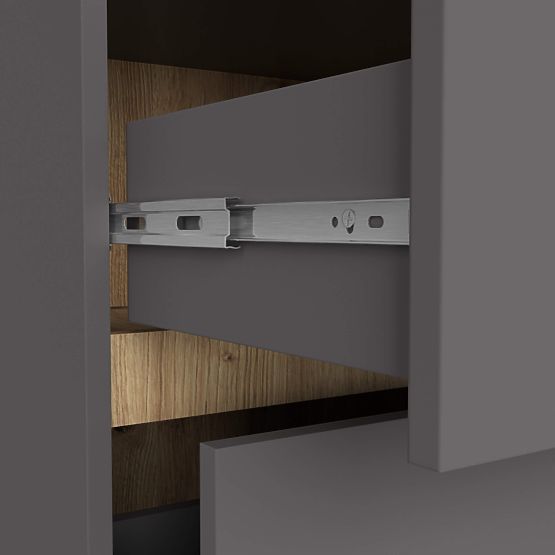 KOPALNIŠKA OMARICA POD UMIVALNIK VAMI W 90 cm 2 PREDALA GRAFIT SIVA / HRAST ARTISAN