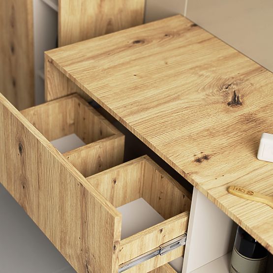 KOPALNIŠKA OMARICA POD UMIVALNIK VAMI W90 2SZ 2P PK HRAST ARTISAN / KAŠMIR