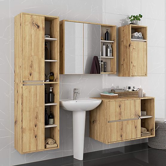 KOPALNIŠKA OMARICA POD UMIVALNIK VAMI W90 2SZ 2P HRAST ARTISAN / KAŠMIR