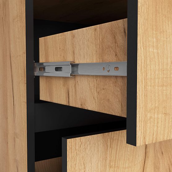 KOPALNIŠKA OMARICA POD UMIVALNIK VAMI W90 2SZ 2P PK HRAST CRAFT / ČRNA