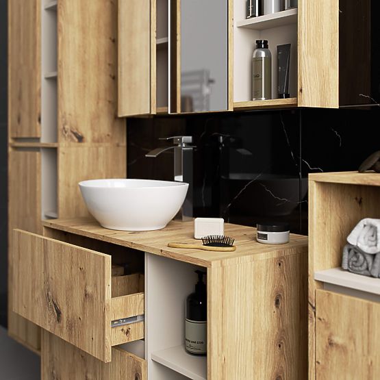 KOPALNIŠKA OMARICA POD UMIVALNIK Z ODPRTINAMI VAMI W90 UM 2SZ 2P HRAST ARTISAN / KAŠMIR