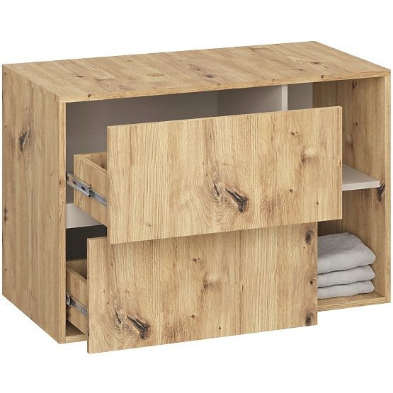 KOPALNIŠKA OMARICA POD UMIVALNIK Z ODPRTINAMI VAMI W90 UM 2SZ 2P HRAST ARTISAN / KAŠMIR