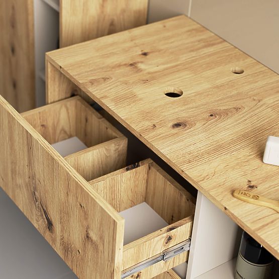 KOPALNIŠKA OMARICA POD UMIVALNIK Z ODPRTINAMI VAMI W90 UM 2SZ 2P HRAST ARTISAN / KAŠMIR