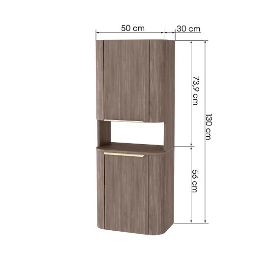 Kopalniška omarica, steber Bassa oreh lincoln, zlate ročaje, zaobljen