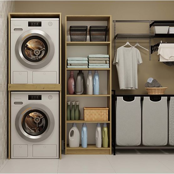 Kopalniška omarica za pralni in sušilni stroj POLA TWIN Regal Stolpec DUB ARTISAN