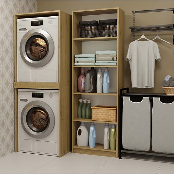 Kopalniška omarica za pralni in sušilni stroj POLA TWIN Regal Stolpec DUB ARTISAN
