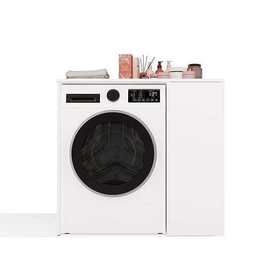 Kopalniška omarica za pralni stroj z vrati POLA NP 1D BELA 2 Police