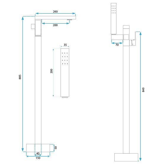 Kopalniška pipa Rea TERY Zlata