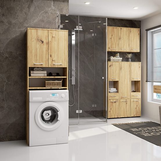 KOPALNIŠKA POLICA FIN NAD PRALNI STROJ HRAST ARTISAN