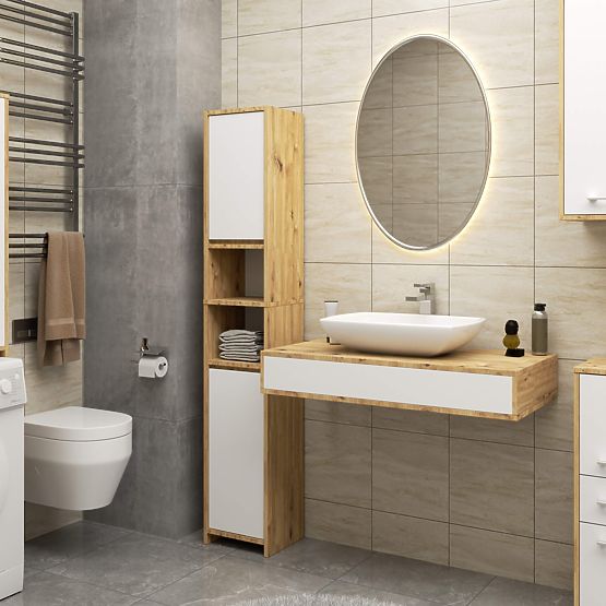 KOPALNIŠKI REGAL FIN STEBER 30 2D 140cm ARTISAN / BELA