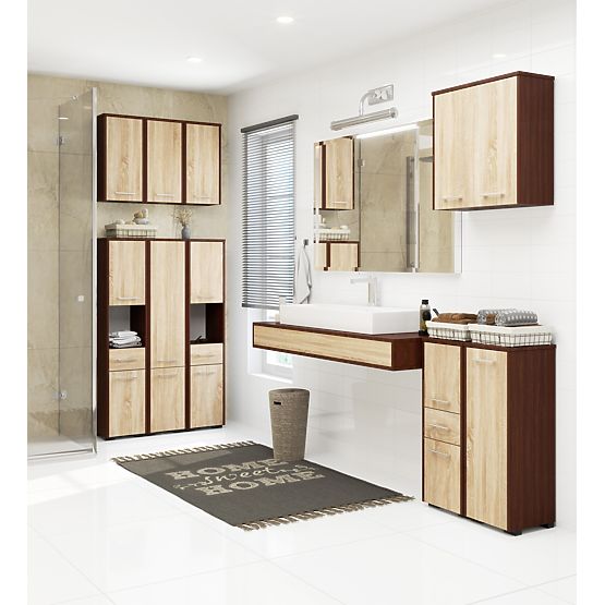 KOPALNIŠKI REGAL FIN STEBER 30 2D 140cm VENGE / SONOMA