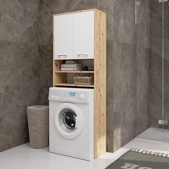 KOPALNIŠKI REGAL FIN STOLPEC 2D PRALNI STROJ ARTISAN - BELA