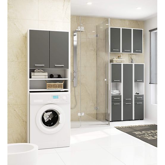 KOPALNIŠKI REGAL FIN STOLPEC 30 2D 140cm BELA / SIVA