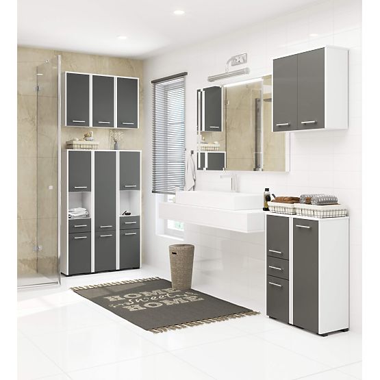 KOPALNIŠKI REGAL FIN STOLPEC 30 2D 140cm BELA / SIVA