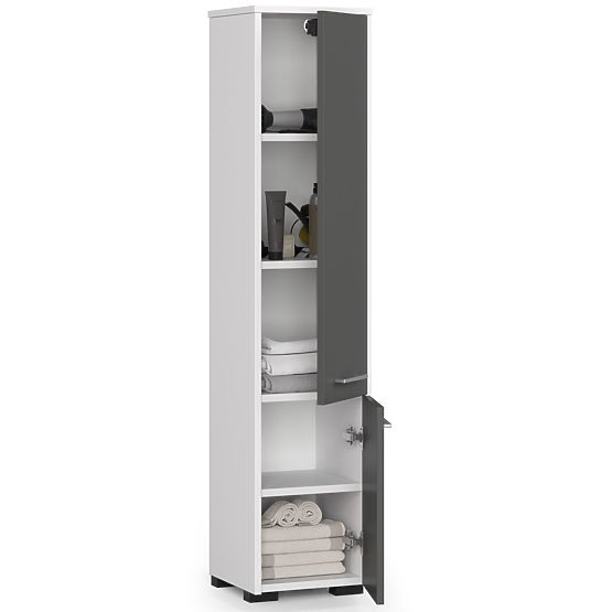 KOPALNIŠKI REGAL FIN STOLPEC 30 2D 140cm BELA / SIVA