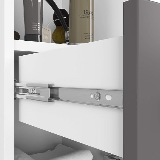 KOPALNIŠKI REGAL FIN STOLPEC 30 2D 1SZ 1W 140cm PK BELA / SIVA