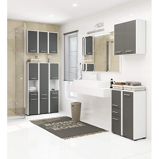 KOPALNIŠKI REGAL FIN STOLPEC 30 2D 1SZ 1W 140cm PK BELA / SIVA