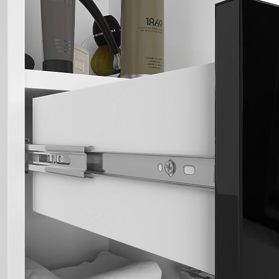 KOPALNIŠKI REGAL FIN STOLPEC 30 2D 1SZ 1W 140cm PK ČRNI SIJAJ