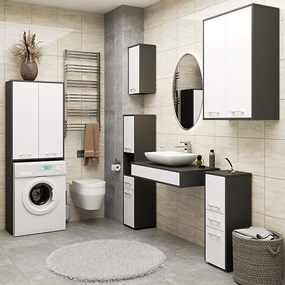 KOPALNIŠKI STEBER FIN 180 ZA PRALNI STROJ POLNA 2D - SIVA / BELA