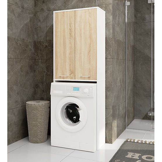 KOPALNIŠKI STOLPEC FIN 180 ZA PRALNI STROJ POLNA 2D - BELA / HRAST SONOMA