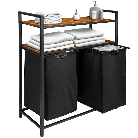 Košara za perilo s policami 2 predelka MIRUN