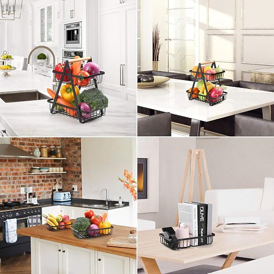 Košara za sadje PULOS 2 nivoja črna