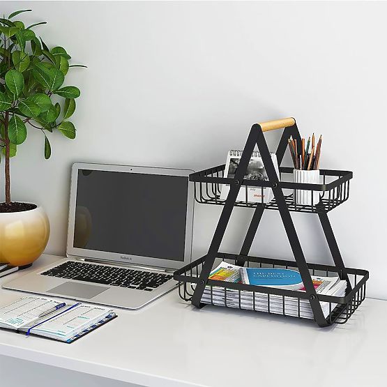 Košara za sadje PULOS 2 nivoja črna