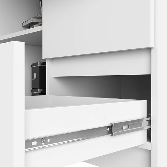 KOTNI MIZA B16 124 cm DESNA 3 PREDALI PK BELA