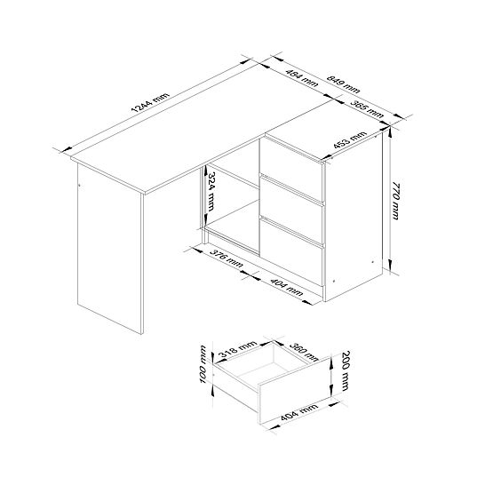 KOTNI MIZA B16 CLP DESNA PK BELA / SIVA
