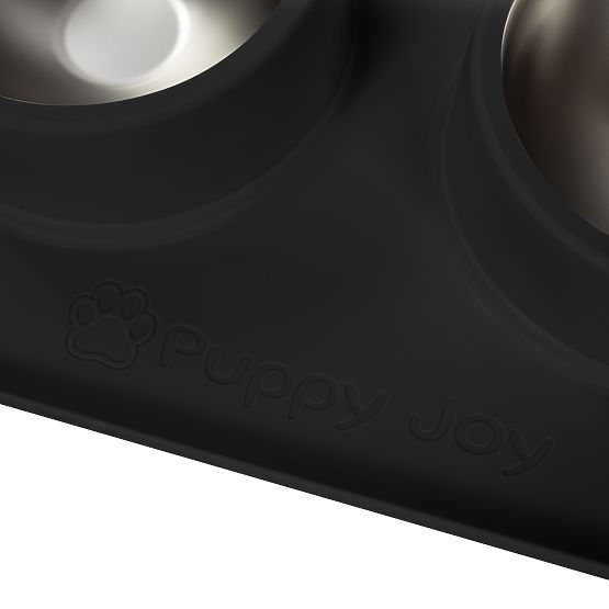 Kovinske posode za psa ali mačko s protizdrsno podlogo črna PJ-086