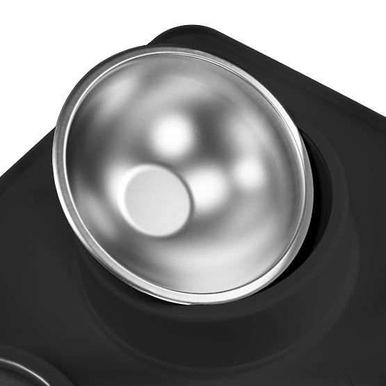 Kovinske posode za psa ali mačko s protizdrsno podlogo črna PJ-086