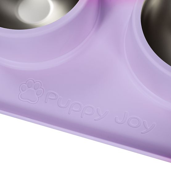 Kovinske Posode za Psa ali Mačko s Protizdrsno Podlogo Vijolična PJ-088