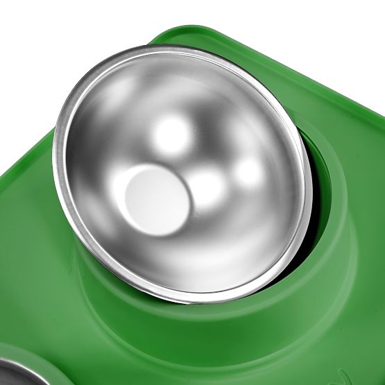 Kovinske Posode za Psa ali Mačko s Protizdrsno Podlogo Zelena PJ-087