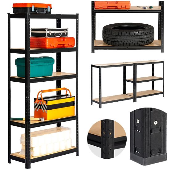 KOVINSKI REGAL 70x30x154 ČRN