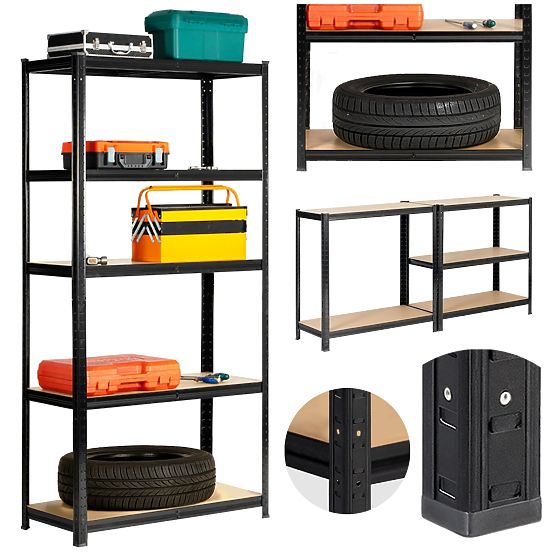 KOVINSKI REGAL 90x40x180 ČRN