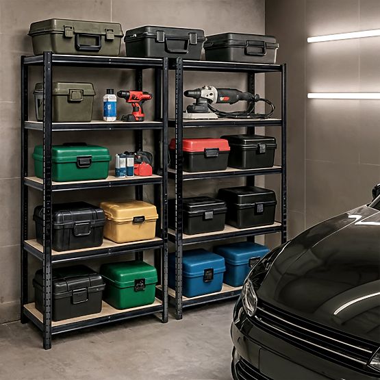 KOVINSKI REGAL 90x40x180 ČRN