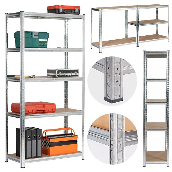 KOVINSKI REGAL 90x40x180 SREBRN