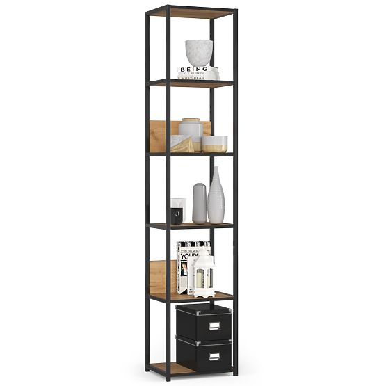 KOVINSKI REGAL LOFT 400 ČRNA/CRAFT HRAST