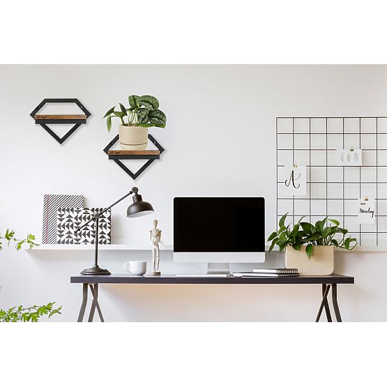 Kovinski stenski cvetlični lonec črne barve Doron Rustic loft