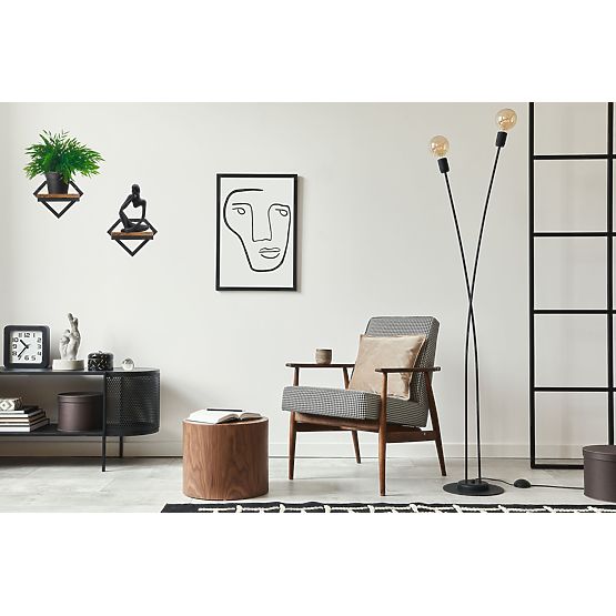 Kovinski stenski cvetlični lonec črne barve Doron Rustic loft