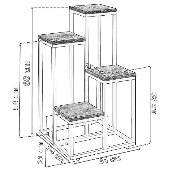 Kovinsko stojalo za rože MOGREN bel marmor